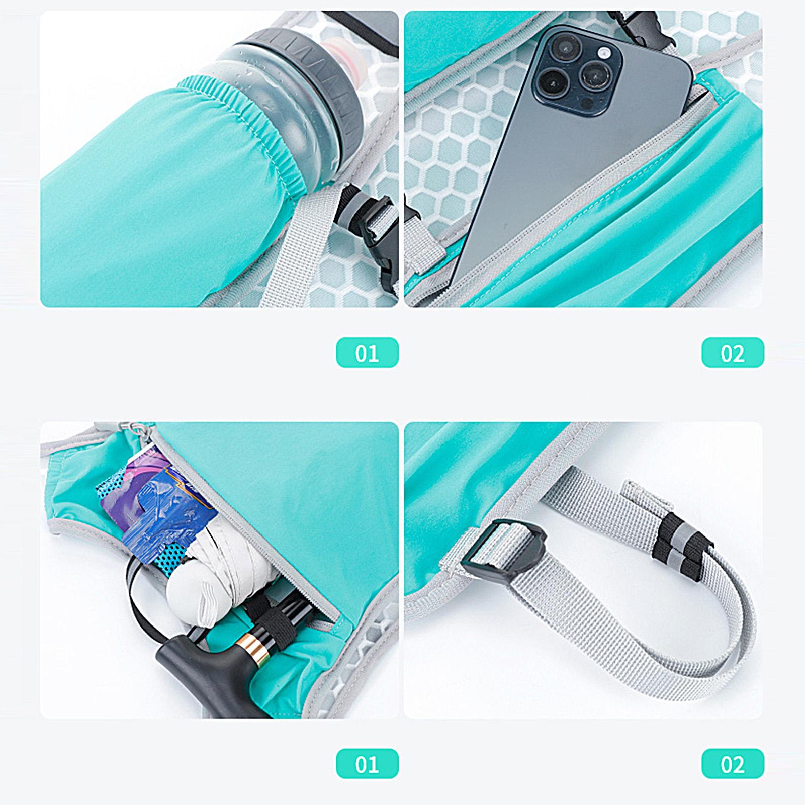 Running Gear Headband - ランニング用反射ベスト 調節可能な水分補給ギア ヘッドバンドとリストバンド付き 水分補給ランニングベスト 男性用 女性用