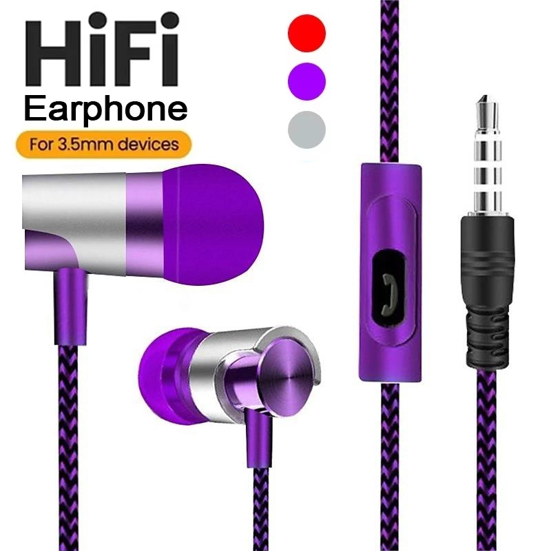 Running Gear Headphones - 有線イヤホン インイヤーヘッドセット メタルベースイヤホンデザイン ジムランニング用有線イヤホン タブレットPCコンピュータ用 MP3オーディオギア用品