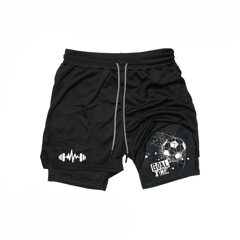 Running Gear Quick Dry - 通気性のある伸縮性のあるメンズ夏用速乾性二層アスレチックショーツ原宿吸湿発散性ランニングフィットネスギアジョギング