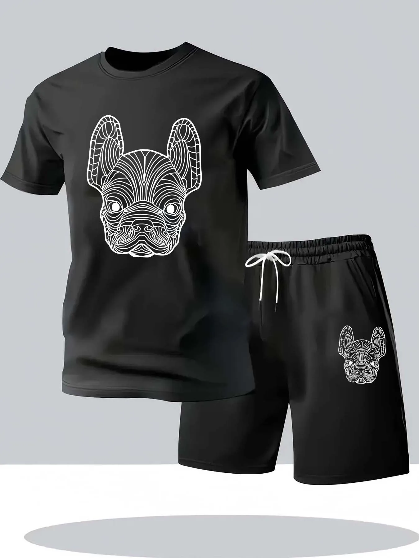 Running Gears - 夏のメンズ速乾カジュアル半袖Tシャツとショートパンツセットシティストリートファッションランニングスポーツ2ピーススーツ