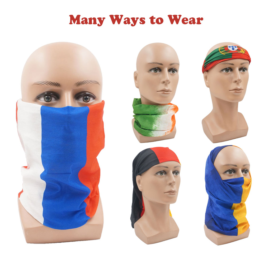 Running Gear Headband - ヨーロッパ諸国フェイス & ネックゲートル国旗バンダナ屋外ヘッドバンドチューブ防塵サイクリングスカーフランニング帽子スヌード