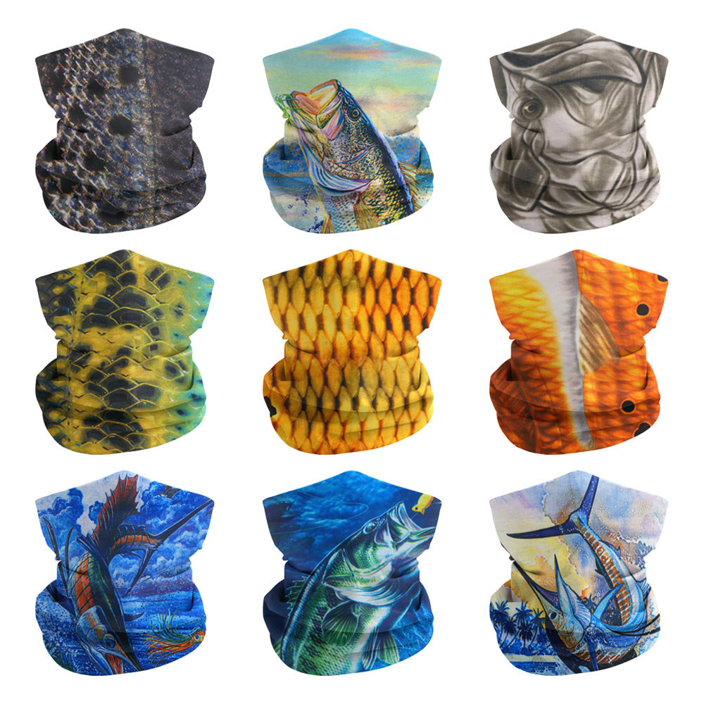 Running Gear Headband - フィッシュパターンスケール男性、釣り管、サイクリングスカーフ、ハイキング、ランニング、UV保護、フェイスバンダナ、男性ヘッドバンド、バラクラバ用ネックゲイター