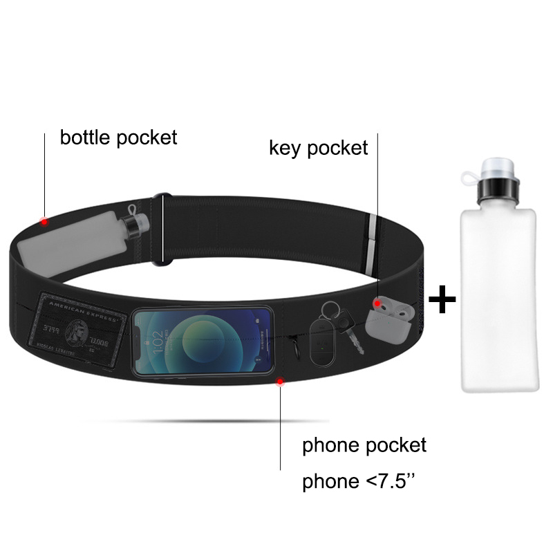 ランニングベルトウエストバッグウォーターボトル付き女性スポー - Running Gear Phone のレビューと価格