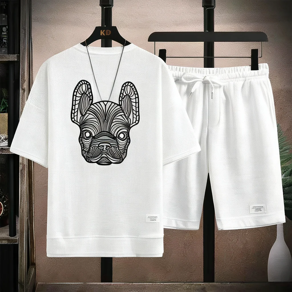 夏のメンズ速乾カジュアル半袖Tシャツとショートパンツセットシ - Running Gears のレビューと価格
