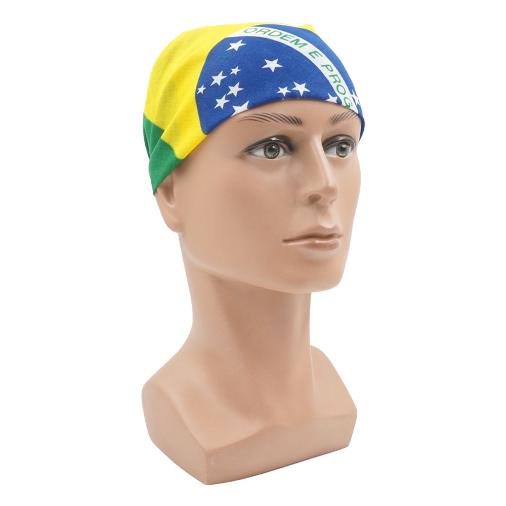男性と女性のためのブラジル国旗のバンダナ,綿100%,ランニ - Running Gear Headband のレビューと価格