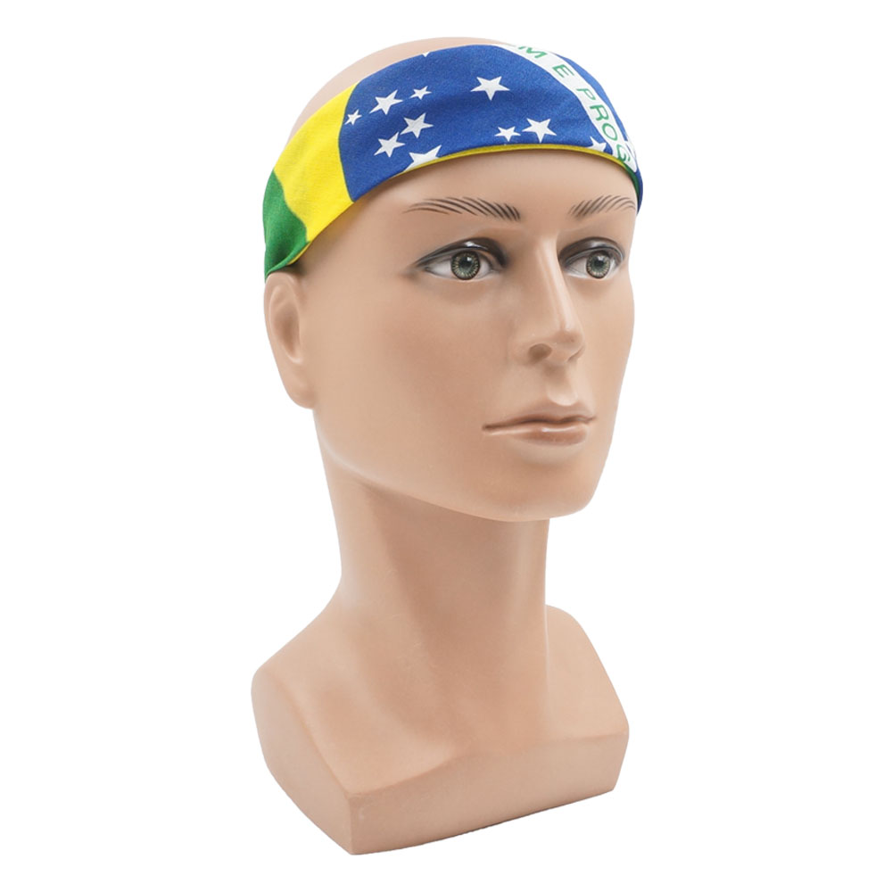 男性と女性のためのブラジル国旗のバンダナ,綿100%,ランニ - Running Gear Headband のレビューと価格