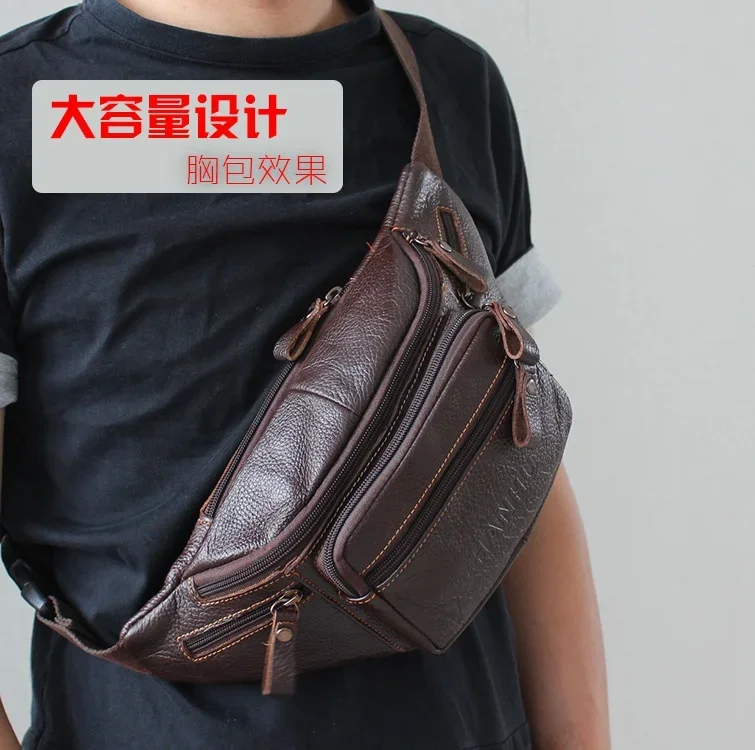 本物の牛革ウエストバッグ男性おかしいパックベルトバッグ電話ポ - Running Gear Phone のレビューと価格