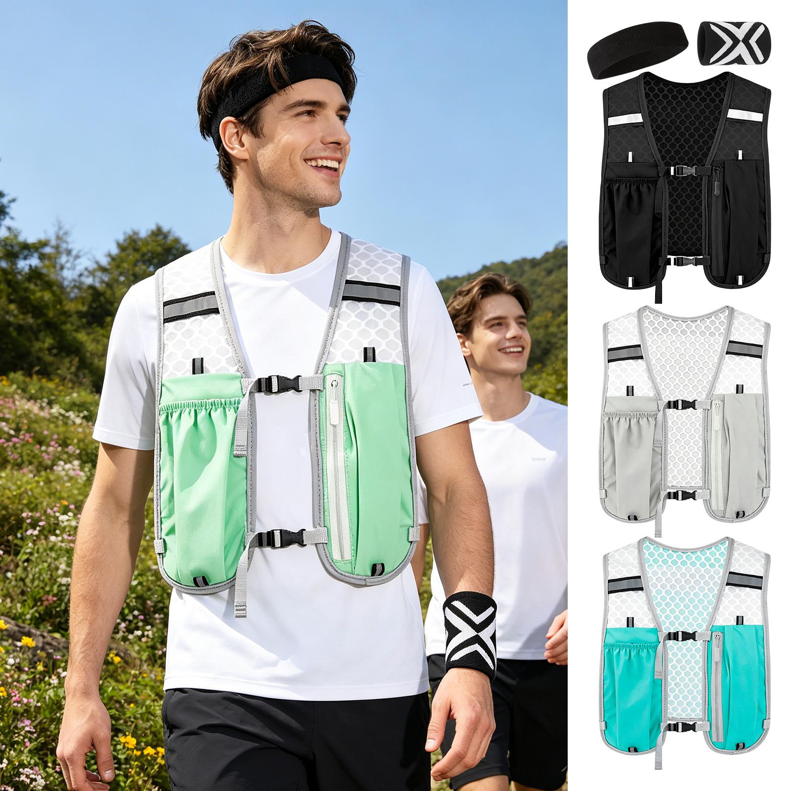 ナイトランニングベスト スポーツギア ヘッドバンドとリストバ - Running Gear Headband のレビューと価格