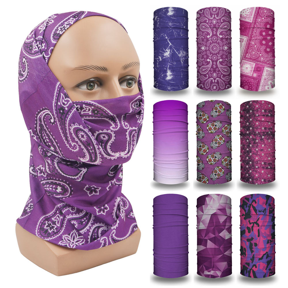 パープルバラクラバ女性ランニングキャンプヘッドバンドバンダナ - Running Gear Headband のレビューと価格