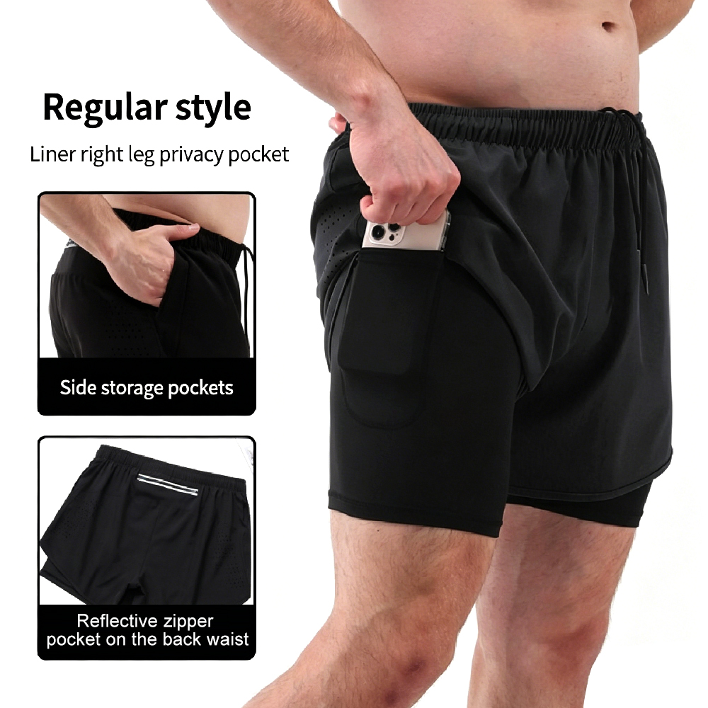 ハイウエスト2-in-1ランニングショーツ、内蔵コンプレッシ - Running Gear Quick Dry のレビューと価格