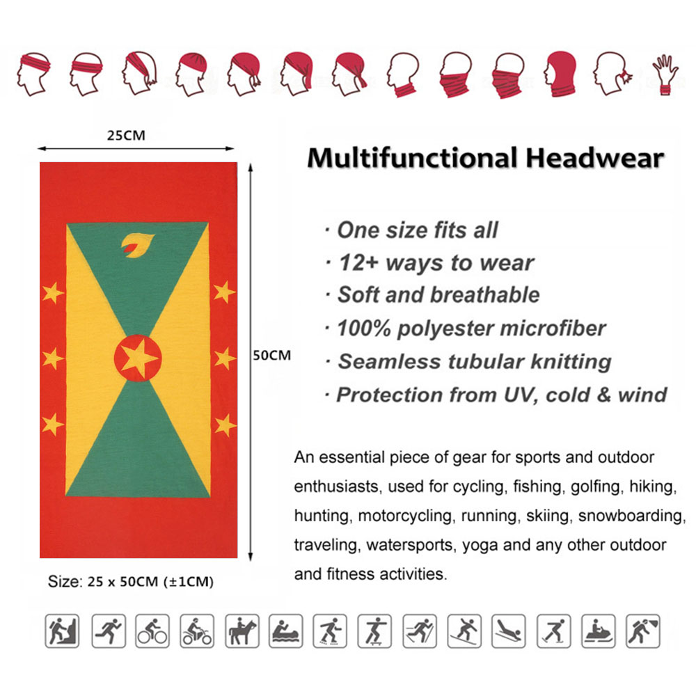 男性と女性のためのフラッグプリントスカーフ,バンダナ,首のシ - Running Gear Headband のレビューと価格